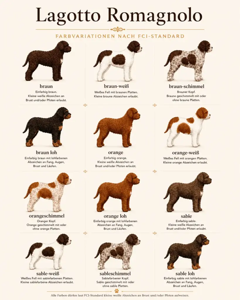 Farbvariationen Lagotto Romagnolo